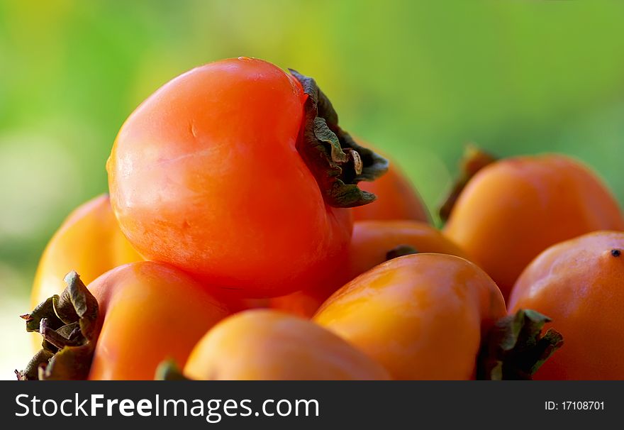 Mature Caqui Fruits.