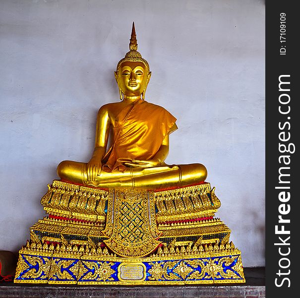 Thai Buddha in ancient temple thailand