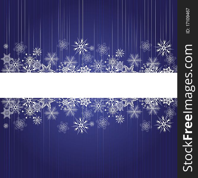 Winter blue background with snowflakes. Vector illustration