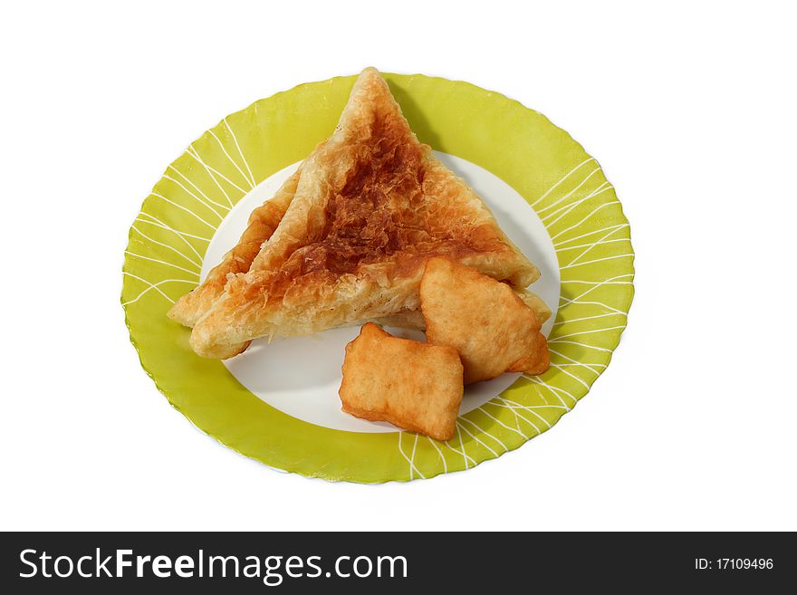 Baked dough for a plate isolated on a white background