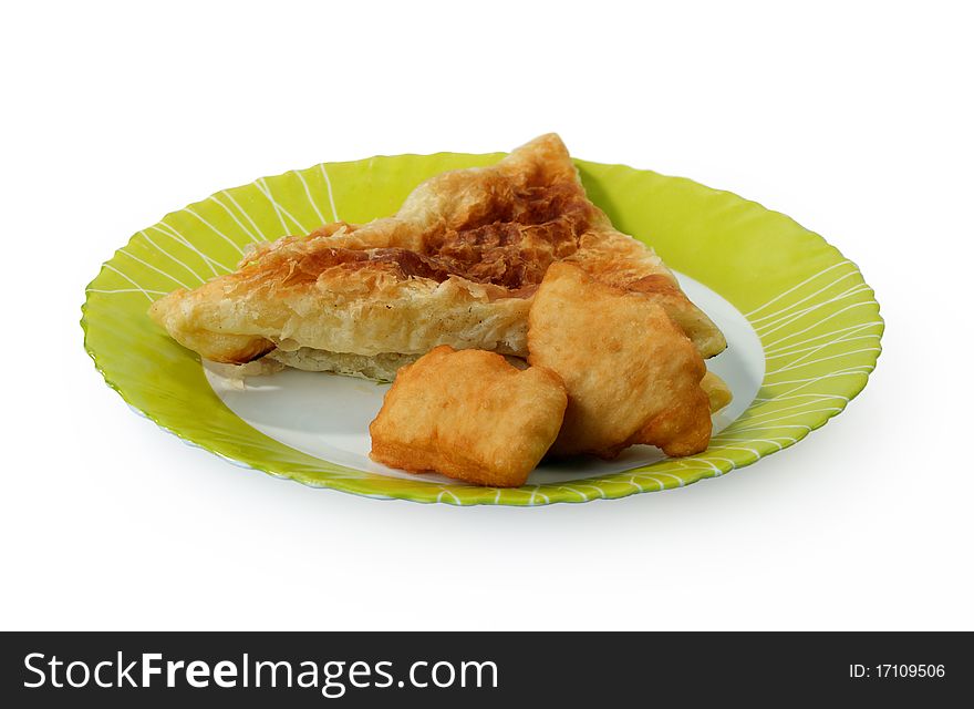 Baked dough for a plate