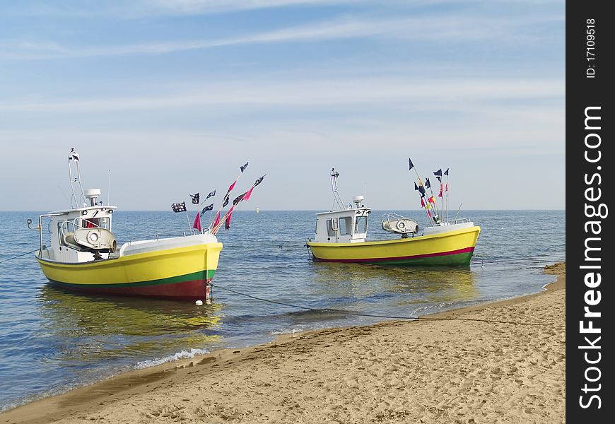 Fishing boats on a beach, Poland