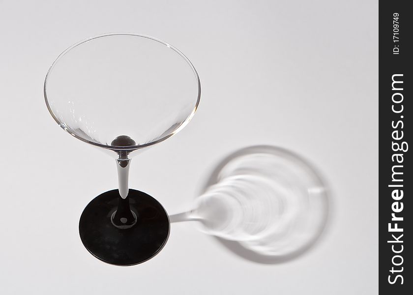 Wineglass with black stand for champagne. Wineglass with black stand for champagne