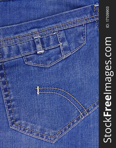 Blue new jeans textured pocket