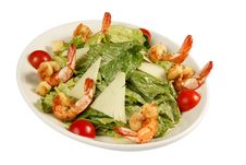 Salad With Shrimp Grill On White Plate Royalty Free Stock Photos Salad With Shrimp Grill On White Plate Royalty Free Stock Photos