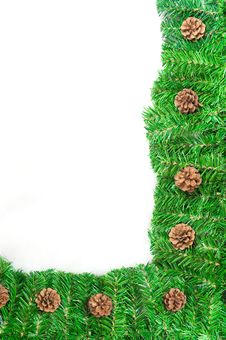 Christmas Green Frame With Pine Needles Isolated Royalty Free Stock Photography Christmas Green Frame With Pine Needles Isolated Royalty Free Stock Photography