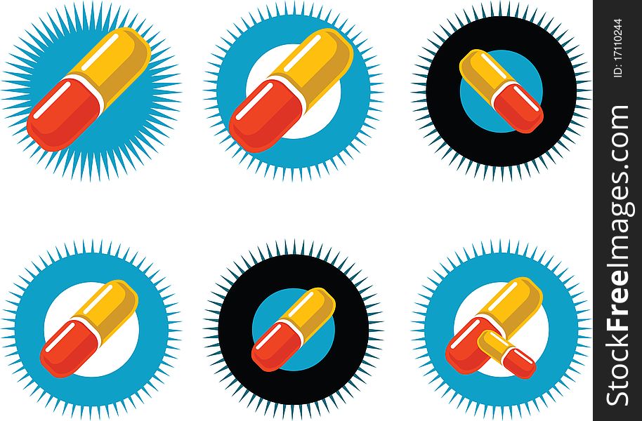Medical Pills Frame Tag Labels