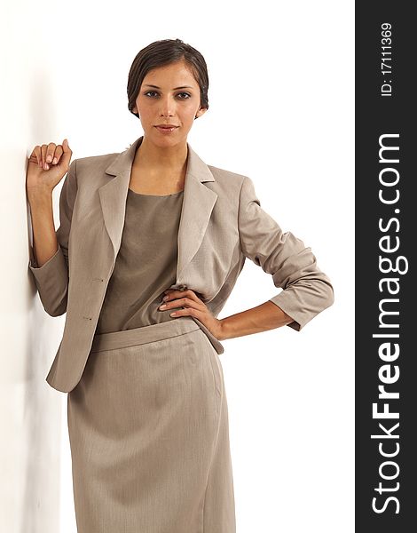 Portrait of young executive businesswoman wearing suit. Portrait of young executive businesswoman wearing suit