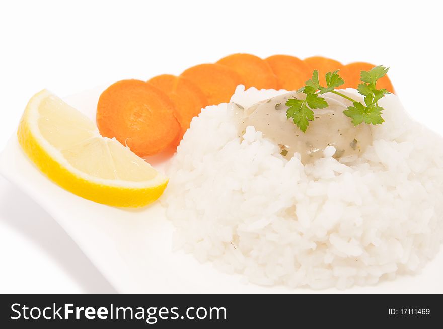 Cooked rice with vegetables and spices. Cooked rice with vegetables and spices