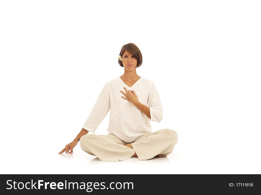 Young woman doing yoga exercises