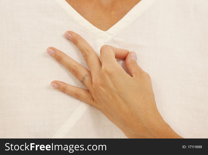 Close up of hands of young woman doing yoga. Close up of hands of young woman doing yoga