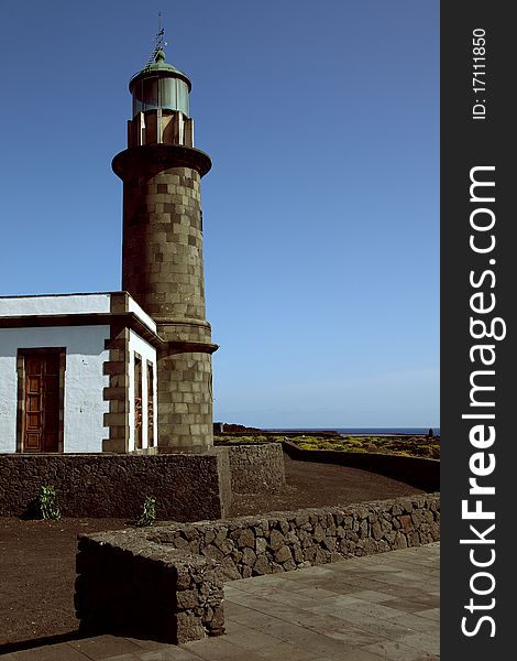 Old lighthouse at La Palma coast nearby Fuencaliente.