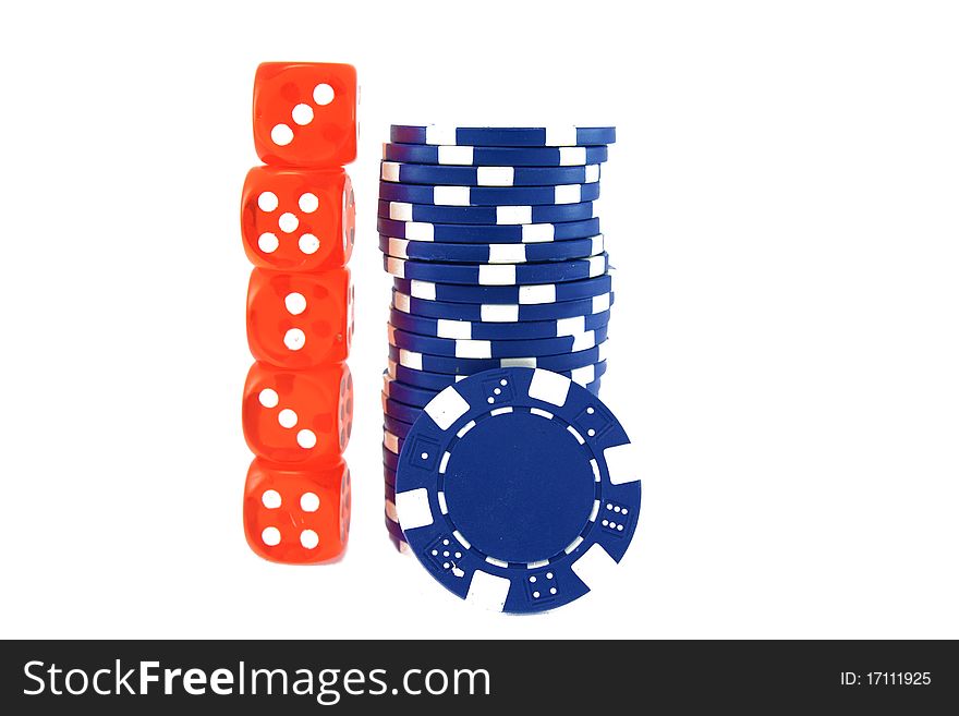 Poker chips for desktop background on white. Poker chips for desktop background on white