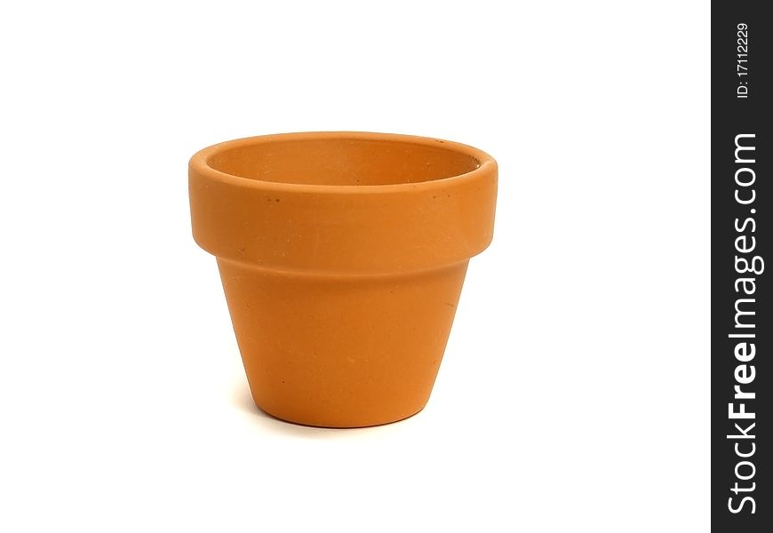 Flowerpot on the white isolate background.