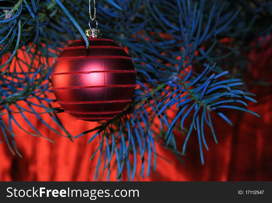 Christmas decoration on red background. Christmas decoration on red background
