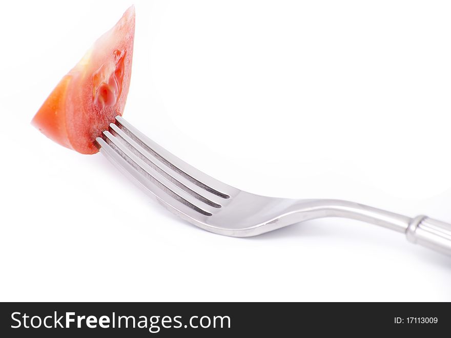 Cutlery lying on a white background