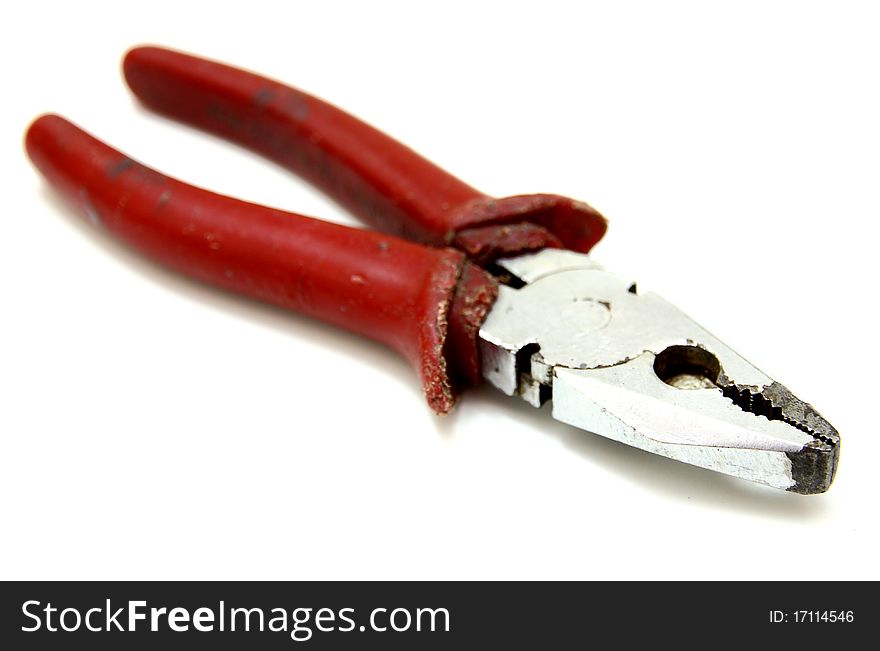 Flat-nose pliers on a white background