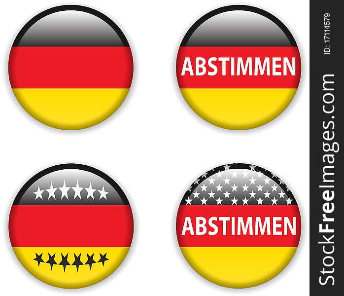 Vector illustration of empty vote badge button for germany elections