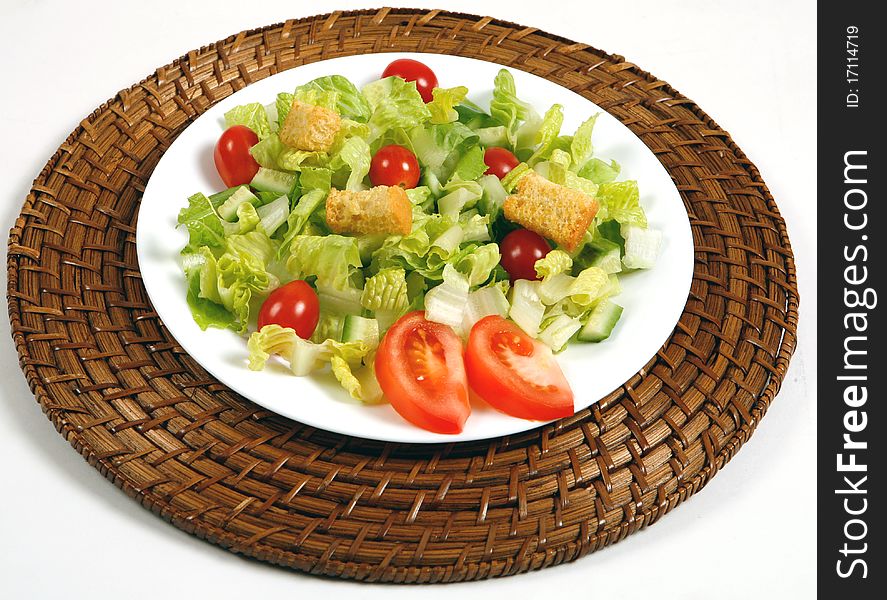 Fresh and healthy salad for lunch time at table