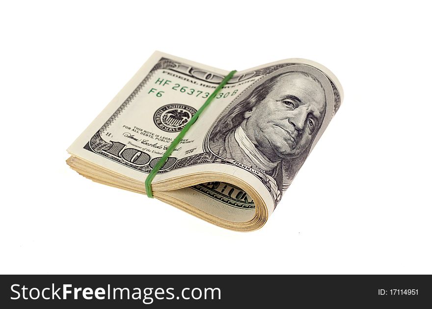 Money - Dollars on white background