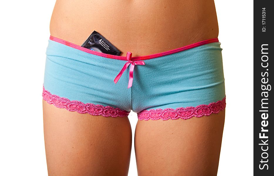 Woman panties with condom