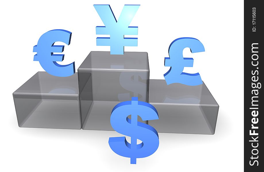 Dollar, Euro And Yen On Podium