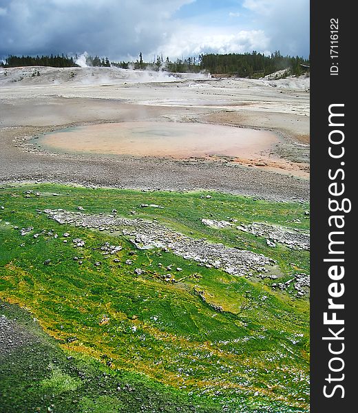 Colorful stream in Yellowstone national park