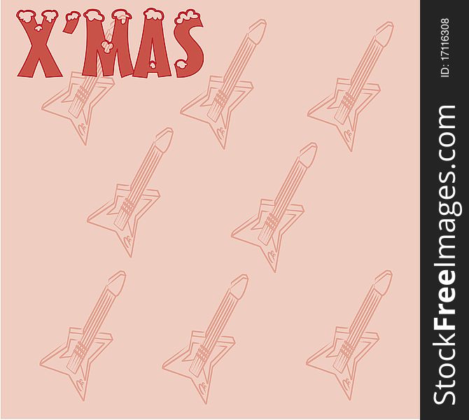 Christmas wallpaper that designed with guitar background
