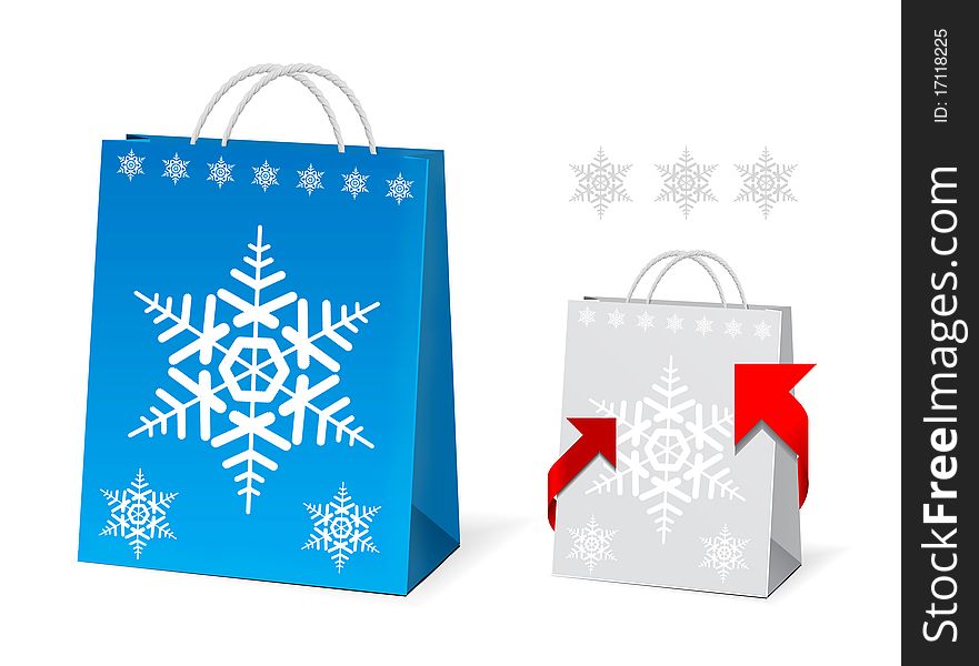 Christmas Paper Bag Design on white background