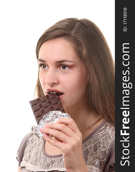 Woman Eat Chocolate