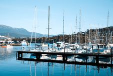 Yachts In Harbor At Bellerive Royalty Free Stock Photos Yachts In Harbor At Bellerive Royalty Free Stock Photos