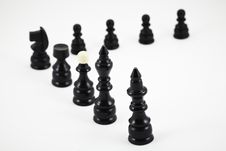 Set Of Black Chess Figures Royalty Free Stock Images