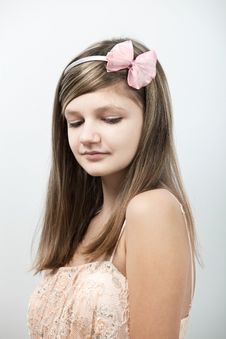 Lovely Young Teenage Girl Indoors Stock Image