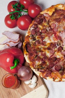 Pizza And Ingredients Royalty Free Stock Images