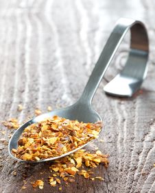 Spoon With Chili Seeds Stock Photos Spoon With Chili Seeds Stock Photos