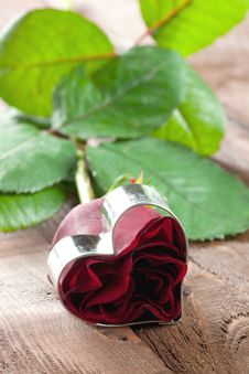 Rose With Heart Royalty Free Stock Photos