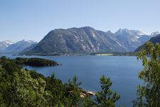 View Over The Fjord, Isfjord In Norway Stock Photography