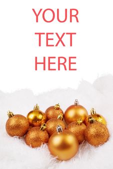 Christmas Card With Spheres Royalty Free Stock Image