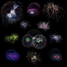 Set Of Isolated Colored Fireworks Explosions Stock Image Set Of Isolated Colored Fireworks Explosions Stock Image