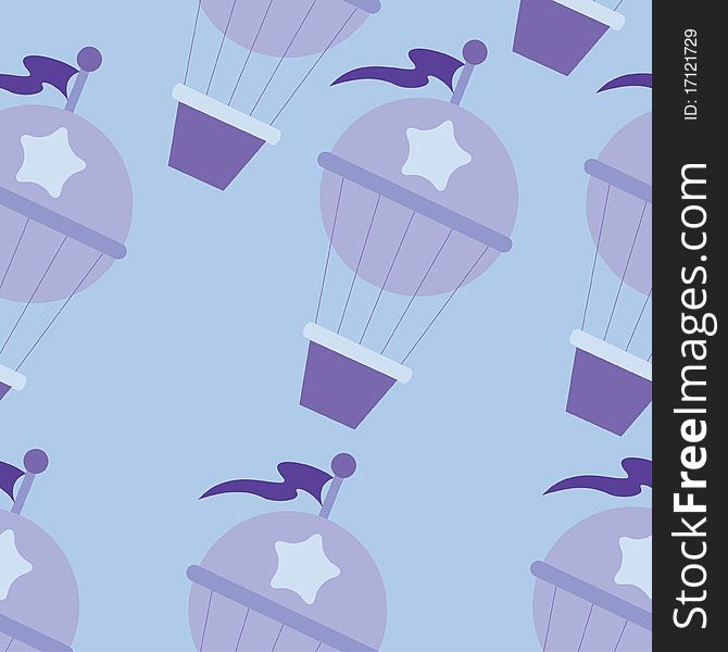 Air balloon, isolated, seamless illustration