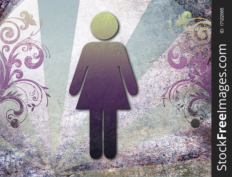 Sign of public toilets WC for women,background vector