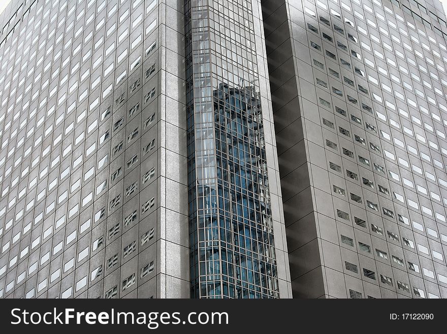 Skyscraper with windows and glass and steel