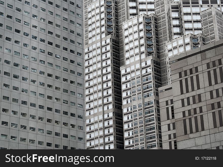 Skyscraper with windows and glass and steel