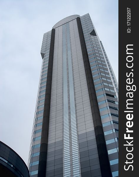 Skyscraper with windows and glass and steel