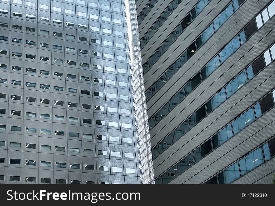 Skyscraper with windows and glass and steel