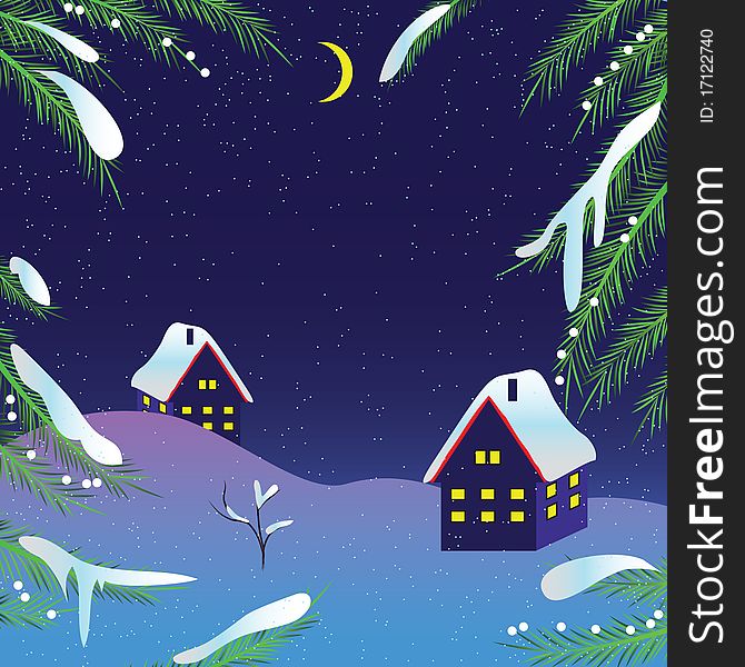 Christmas night  background. Vector illustration. Christmas night  background. Vector illustration.