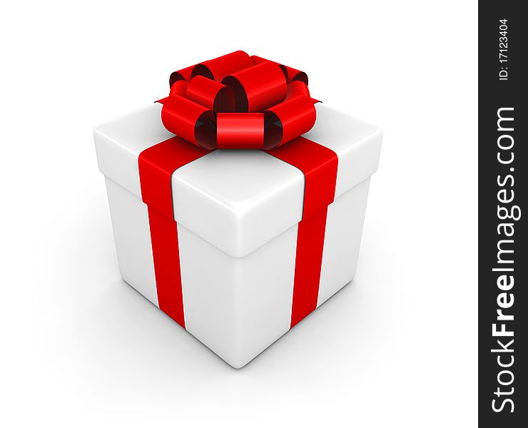 Gift box on the white background