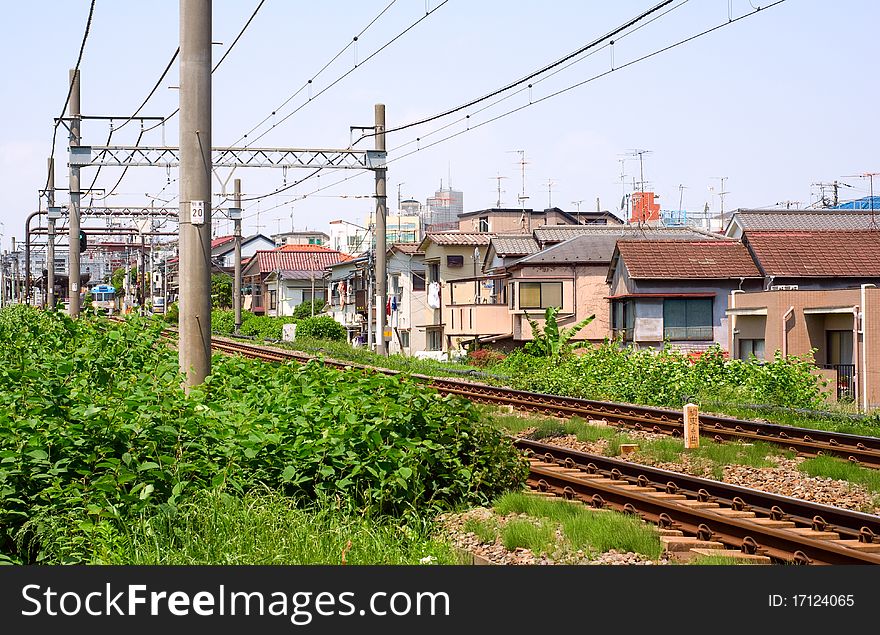 Rails and catenary at Tokyo