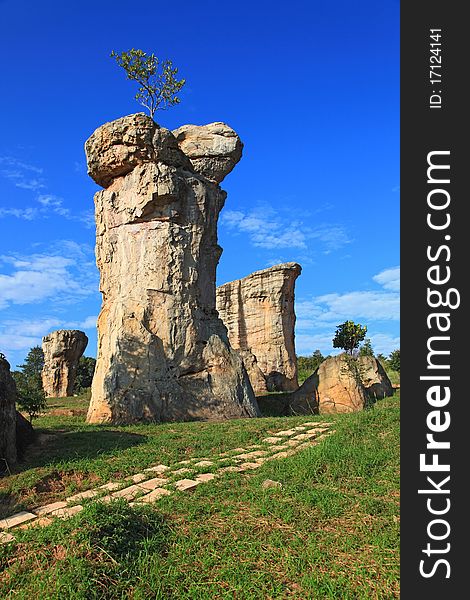 Closeup of Mor Hin Khao, Thailand stonehenge