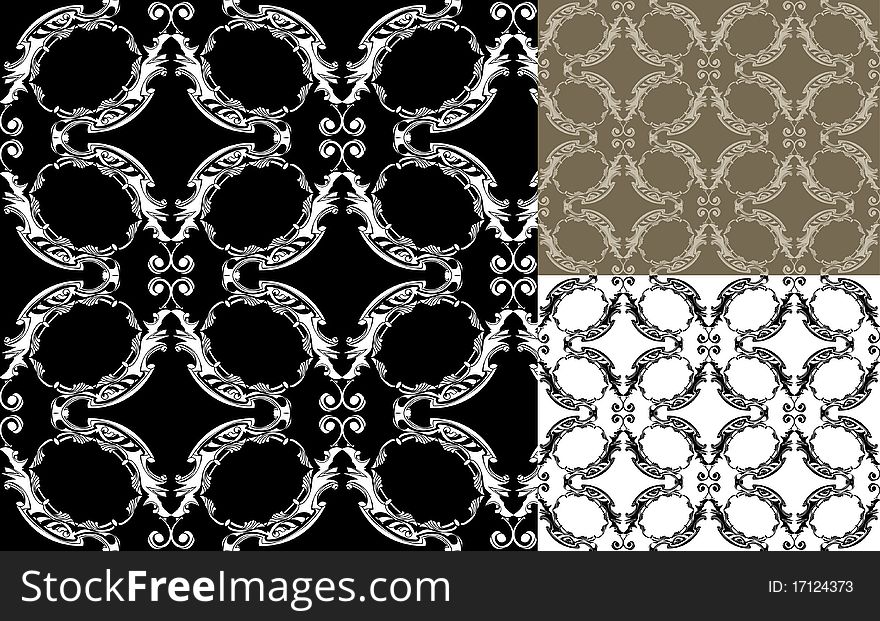 Damask seamless wallpaper illustration for design